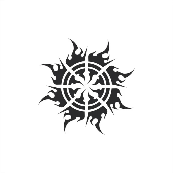 Tribal Clásico Negro Icono Tatuaje Étnico Logotipo Diseño Ilustración — Archivo Imágenes Vectoriales