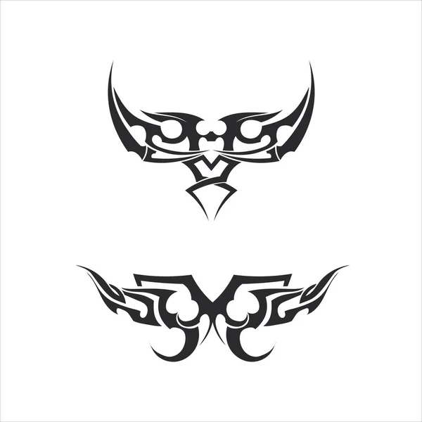 Kmenové Klasické Černé Etnické Tetování Ikona Vektor Ilustrační Design Logo — Stockový vektor