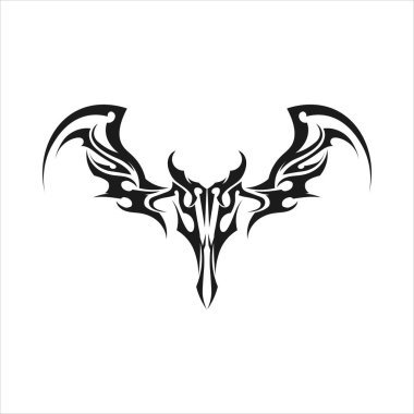 kabile, klasik, siyah, etnik dövme ikonu vektör çizim logosu