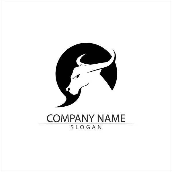 Bull Horn Bizoní Logo Symboly Šablony Ikony App — Stockový vektor