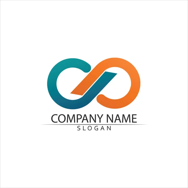 Infinity Design Illustrazione Icona Vettoriale Logo Template Design — Vettoriale Stock