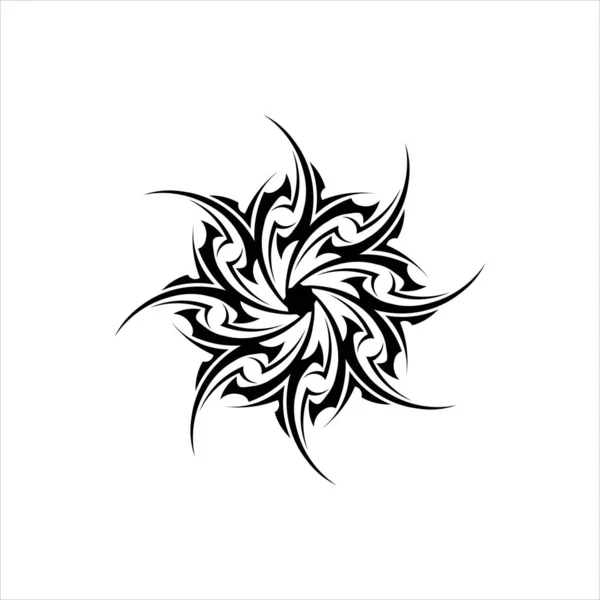 Stam Klassiker Svart Etnisk Tatuering Ikon Vektor Illustration Design Logotyp — Stock vektor