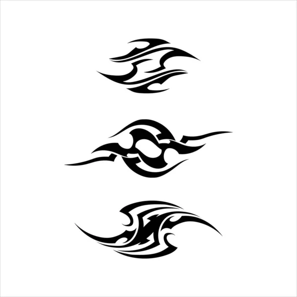 Tribal Clásico Negro Icono Tatuaje Étnico Logotipo Diseño Ilustración — Vector de stock