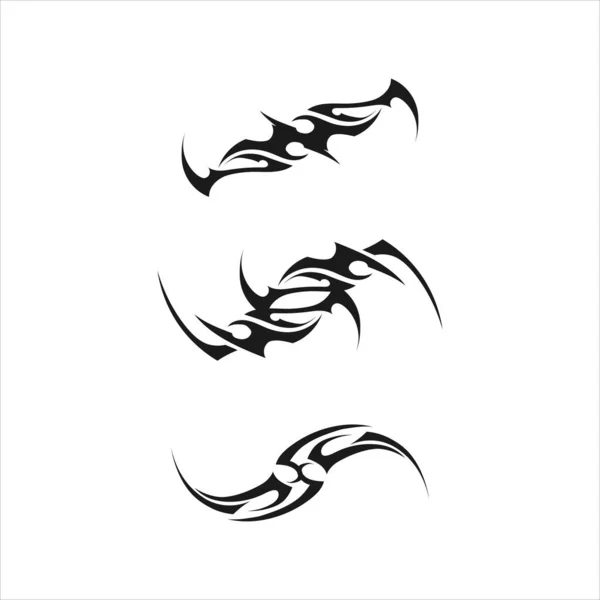 Logotipo Design Ilustração Vetor Ícone Tatuagem Tribal Clássico Preto Étnico — Vetor de Stock