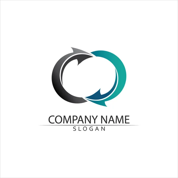 Nyíl Vektor Illusztráció Ikon Logo Template Design — Stock Vector