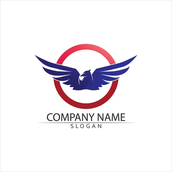 Falcon Logo Plantilla Vector Ilustración Diseño — Vector de stock