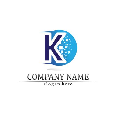 K logo tasarımı K harfi yazı tipi kavramı iş logo vektörü ve başlangıç şirketi tasarımı