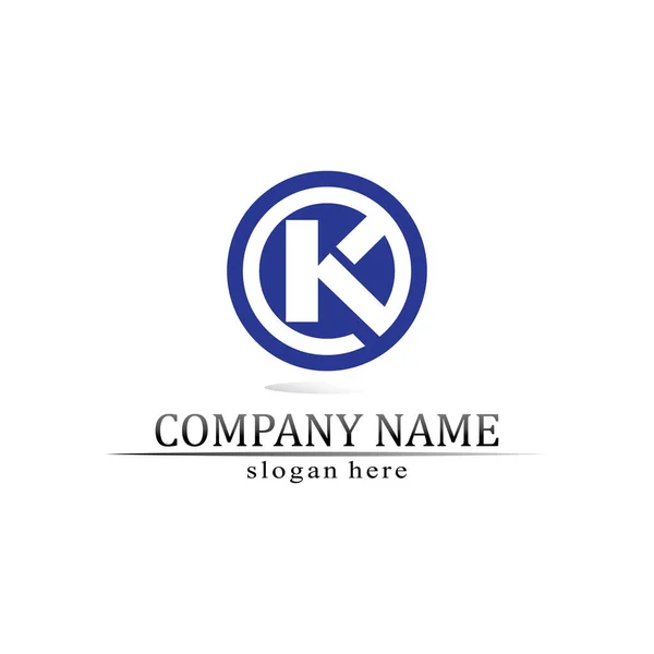 K标志设计K字母字体概念商业标志向量和设计初创公司 — 图库矢量图片