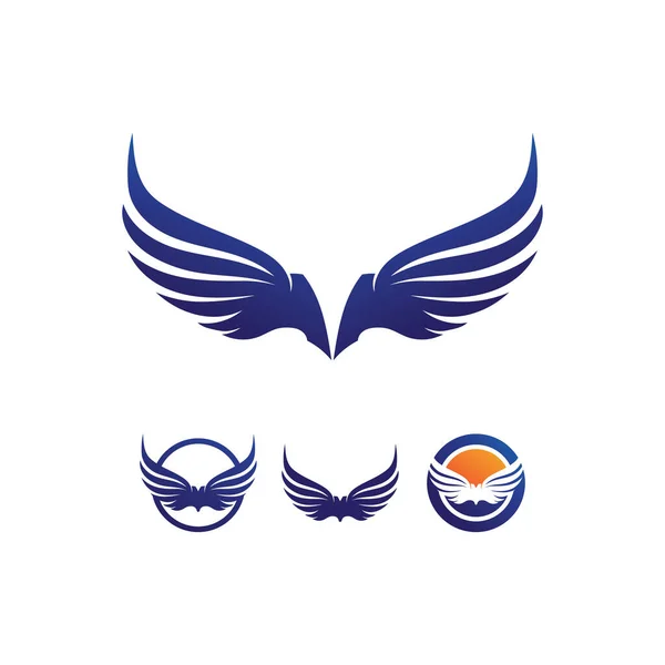 Wings Logosu Tasarım Hayvan Kanatları Vektör Hızlı Kuş Simgesi Sineği — Stok Vektör