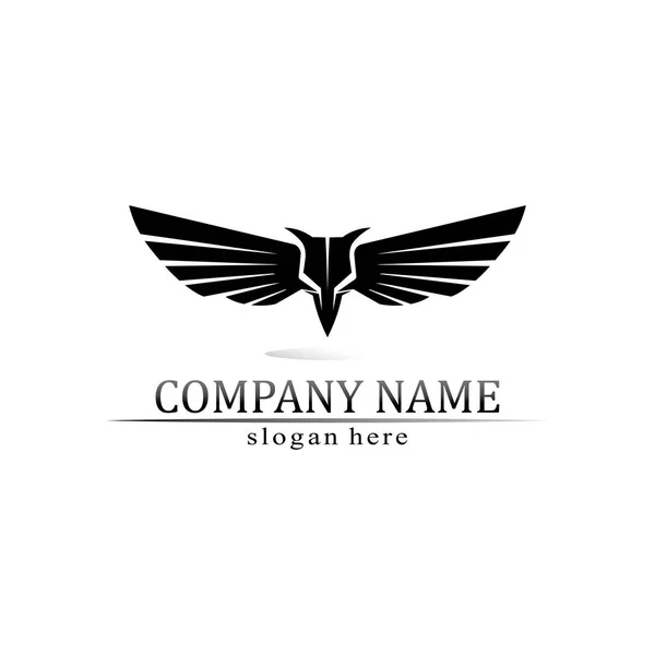 Ailes Logo Business Design Ailes Animaux Vecteur Rapide Oiseau Symbole — Image vectorielle