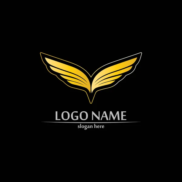 Alas Logo Negocios Diseño Alas Animales Vector Rápido Icono Símbolo — Vector de stock