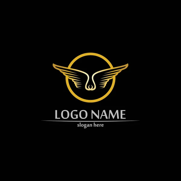 Логотип Крила Ділові Дизайнерські Крила Тварин Векторний Швидкий Птах Символ — стоковий вектор