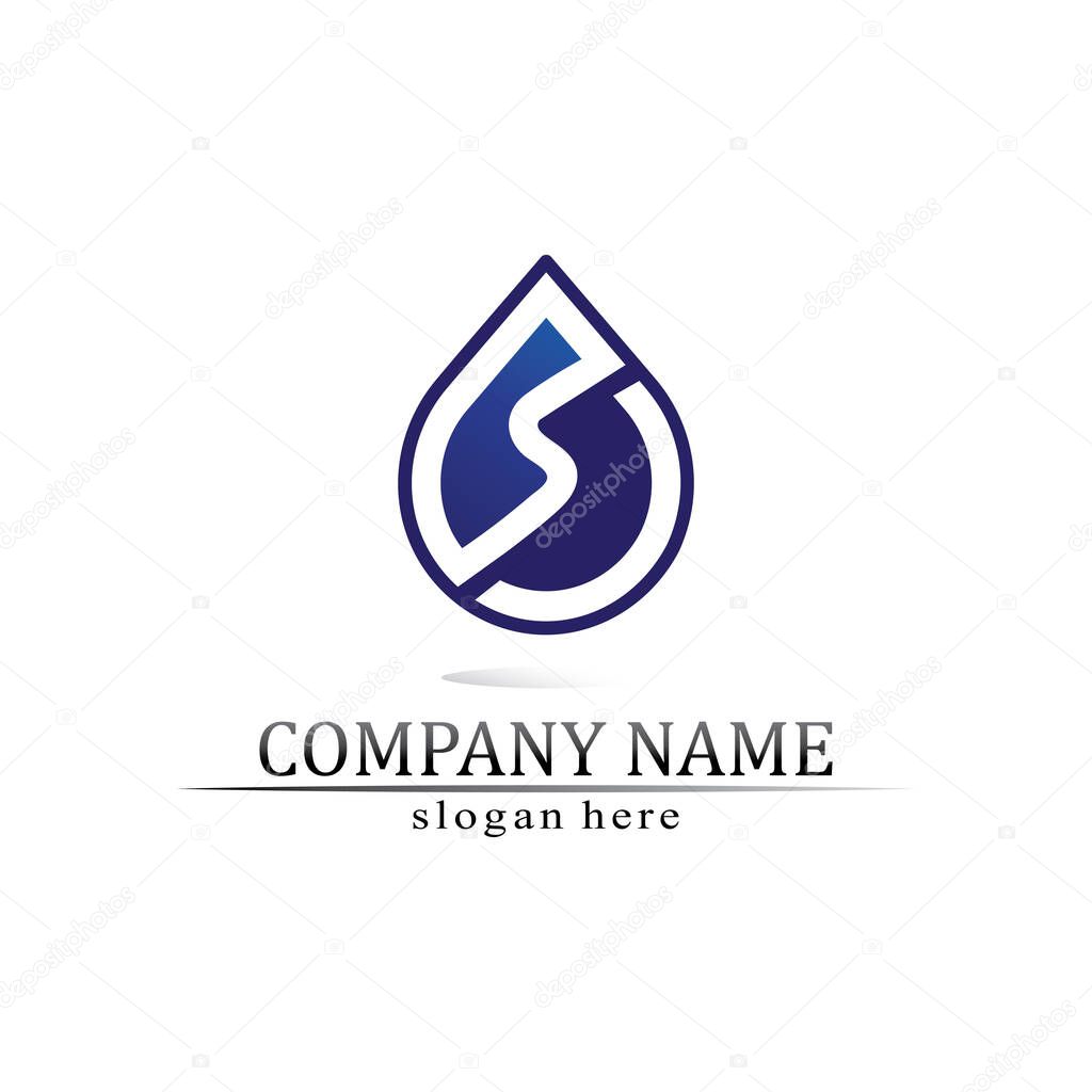 Water wave icon vector illustration design logo