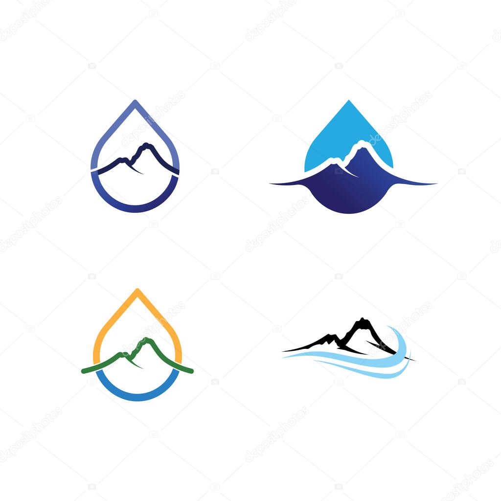 Water wave icon vector illustration design logo