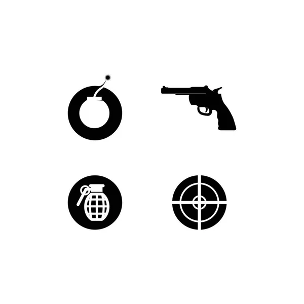 Logo Pistola Soldato Soldato Cecchino Colpo Vettore Design Illustrazione Colpo — Vettoriale Stock