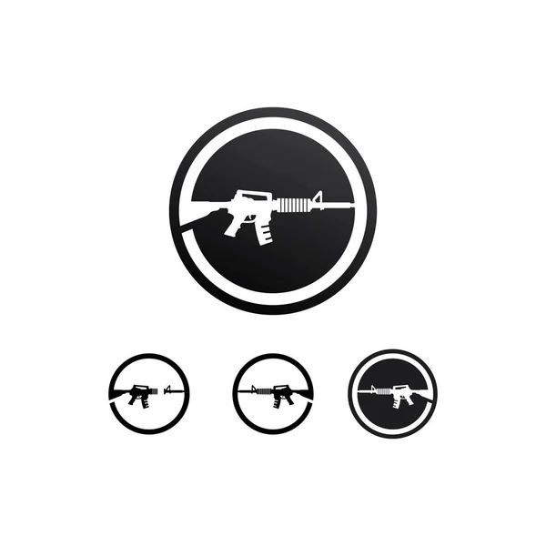 Logotipo Arma Soldado Exército Atirador Tiro Vetor Design Ilustração Militar —  Vetores de Stock
