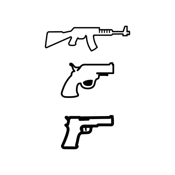 火炮标识和陆军狙击手射击矢量设计图军用射击左轮手枪 — 图库矢量图片