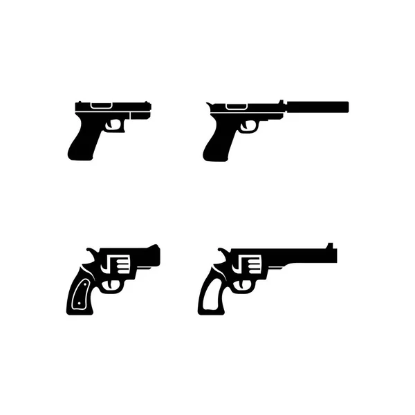 Pistola Logo Ejército Soldado Francotirador Disparo Vector Diseño Ilustración Militar — Vector de stock