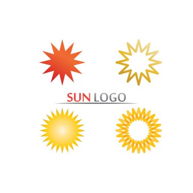 Güneş Vektörü illüstrasyon Simgesi Logo Şablonu tasarımı
