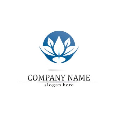 Güzellik Vektörü Nilüfer çiçekleri logo şablonu tasarımı simgesi