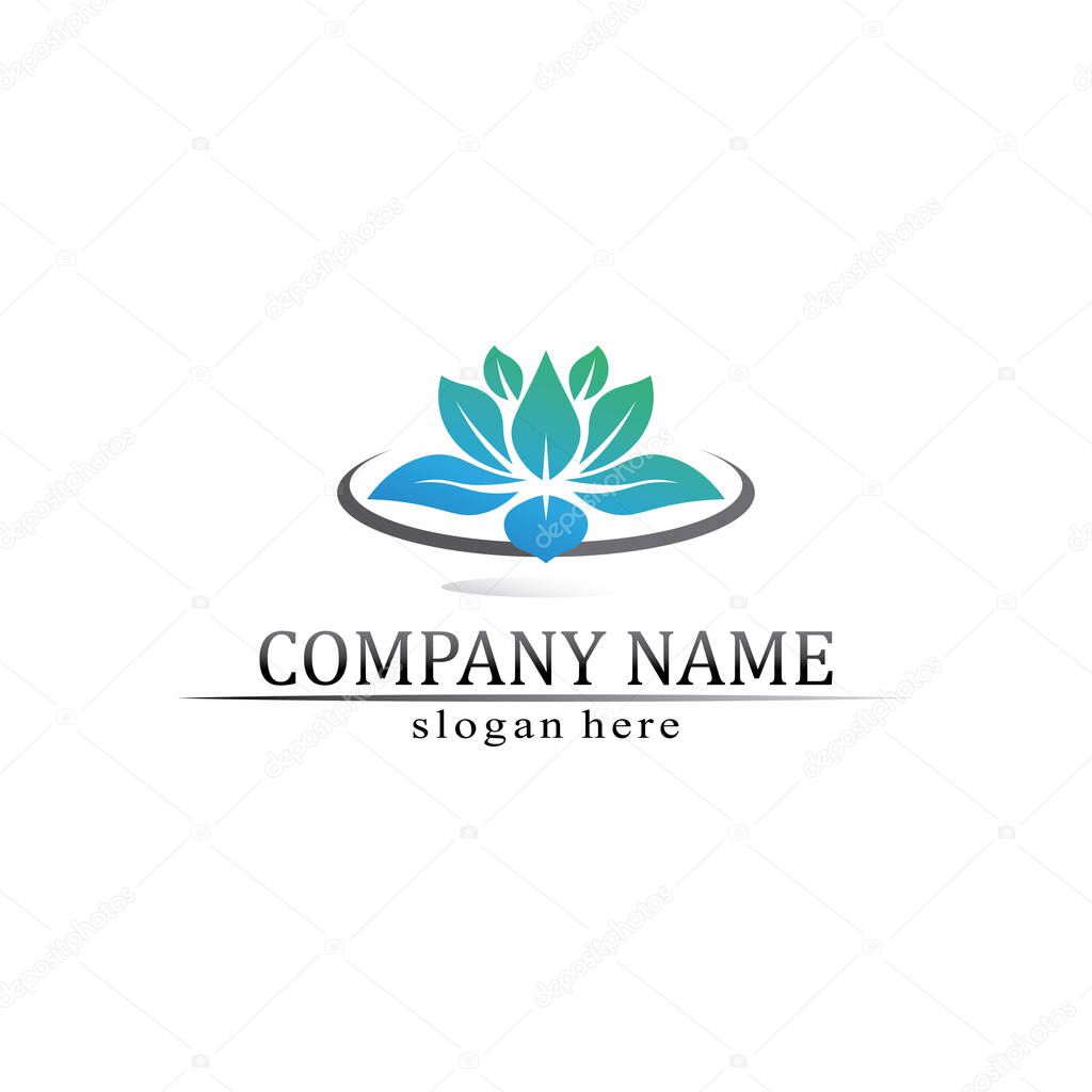 Beauty Vector lotus flowers design logo Template icon