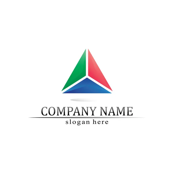 Triangolo Piramide Logo Design Simbolo Vettoriale Egiziano Logo Business — Vettoriale Stock