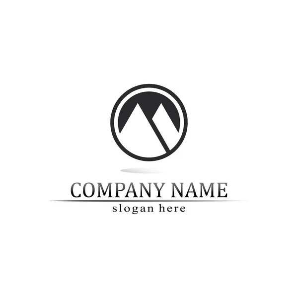Triangel Pyramid Logotyp Design Och Vektor Symbol Egyptiska Och Logotyp — Stock vektor