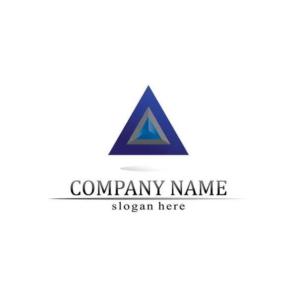 Trojúhelníkové Pyramidové Logo Design Vektorový Symbol Egyptské Logo Podnikání — Stockový vektor