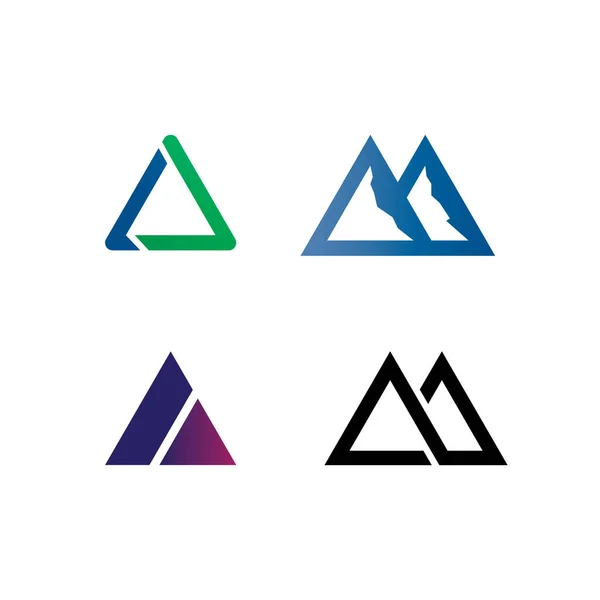 三角形金字塔标志设计和矢量符号埃及和标志业务 — 图库矢量图片