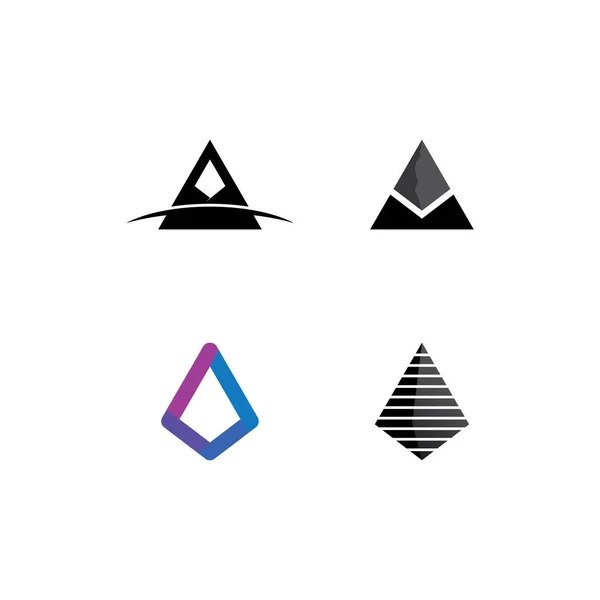 Triangel Pyramid Logotyp Design Och Vektor Symbol Egyptiska Och Logotyp — Stock vektor