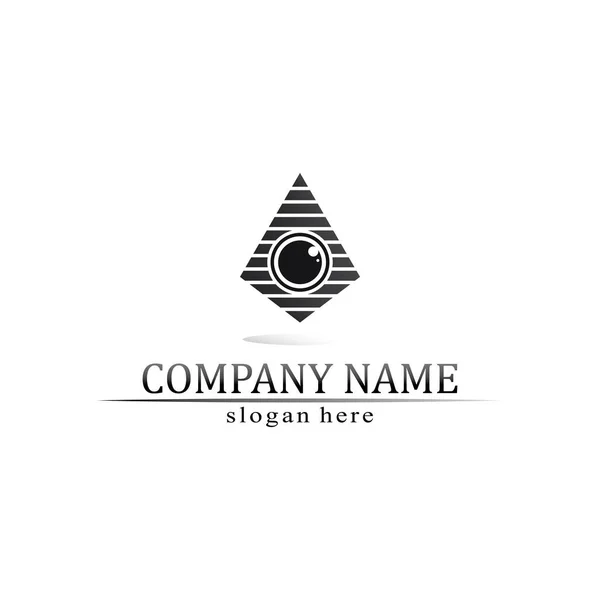 Triângulo Pirâmide Logotipo Design Vetor Símbolo Egípcio Logotipo Negócio — Vetor de Stock