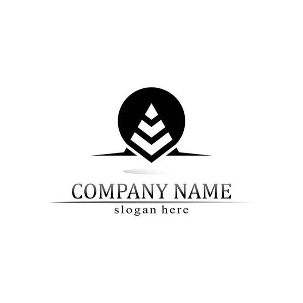 Triángulo Pirámide Logotipo Diseño Vector Símbolo Egipcio Negocio Logotipo — Vector de stock