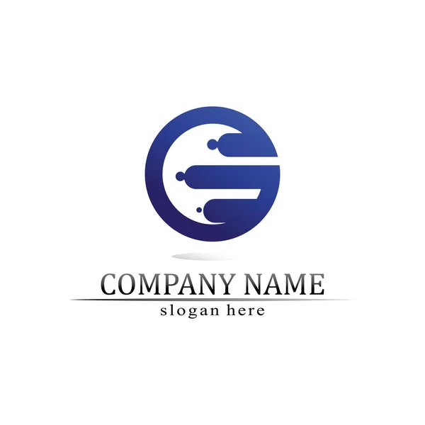 Логотип Логотип Круга Бизнес Технологий Логотип Символы — стоковый вектор