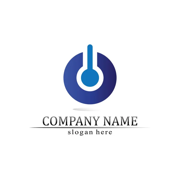 Logo Business Technology Círculo Logotipo Símbolos Vector Diseño Gráfico — Vector de stock
