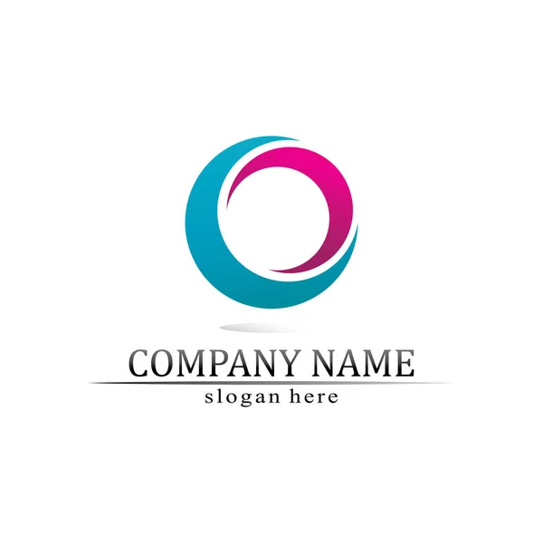 Logo Business Technology Cercle Logo Symboles Vector Design Graphic — Image vectorielle