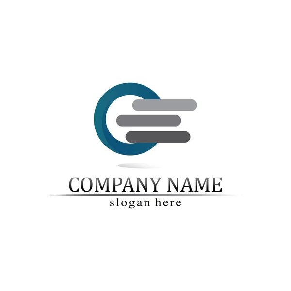 Logo Business Technology Kruh Logo Symboly Vector Design Grafika — Stockový vektor
