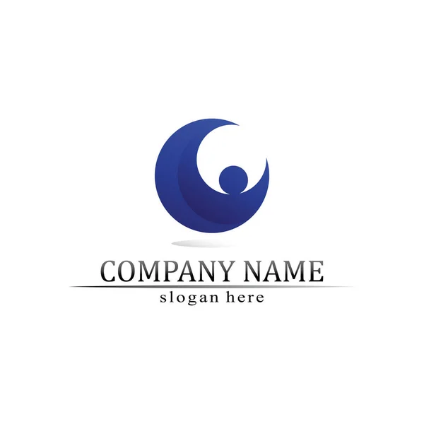 Logo Business Technology Cercle Logo Symboles Vector Design Graphic — Image vectorielle