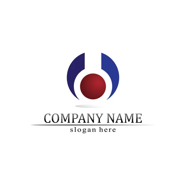 Logotipo Negócio Tecnologia Círculo Logotipo Símbolos Vector Design Gráfico — Vetor de Stock