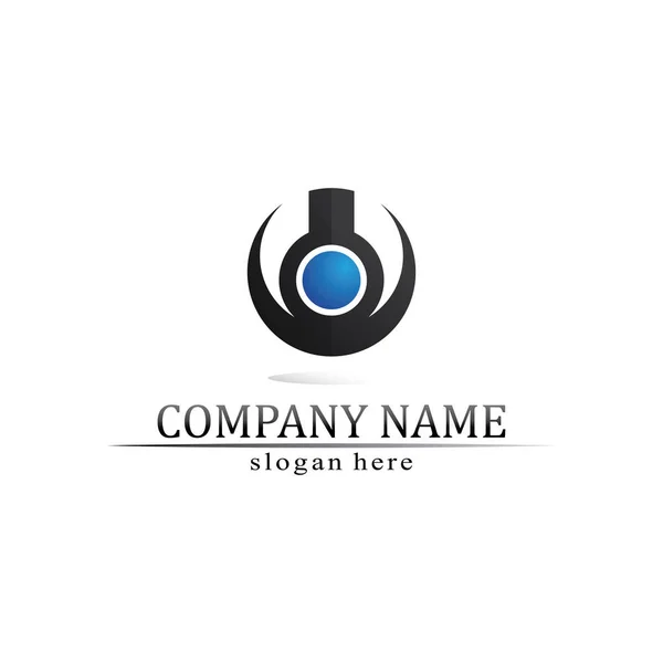 Λογότυπο Business Technology Circle Λογότυπο Και Σύμβολα Vector Design Γραφικό — Διανυσματικό Αρχείο