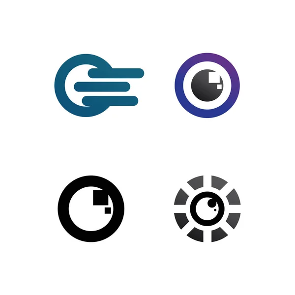 Logo Business Technology Círculo Logotipo Símbolos Vector Diseño Gráfico — Archivo Imágenes Vectoriales