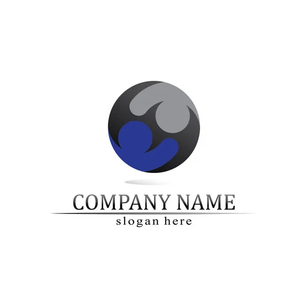 Logo Business Technology Kruh Logo Symboly Vector Design Grafika — Stockový vektor