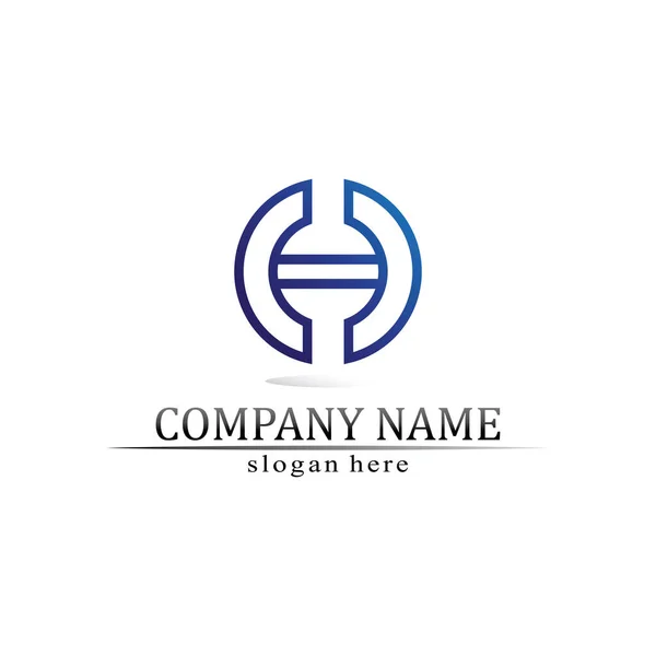 Logo Business Technology Cercle Logo Symboles Vector Design Graphic — Image vectorielle