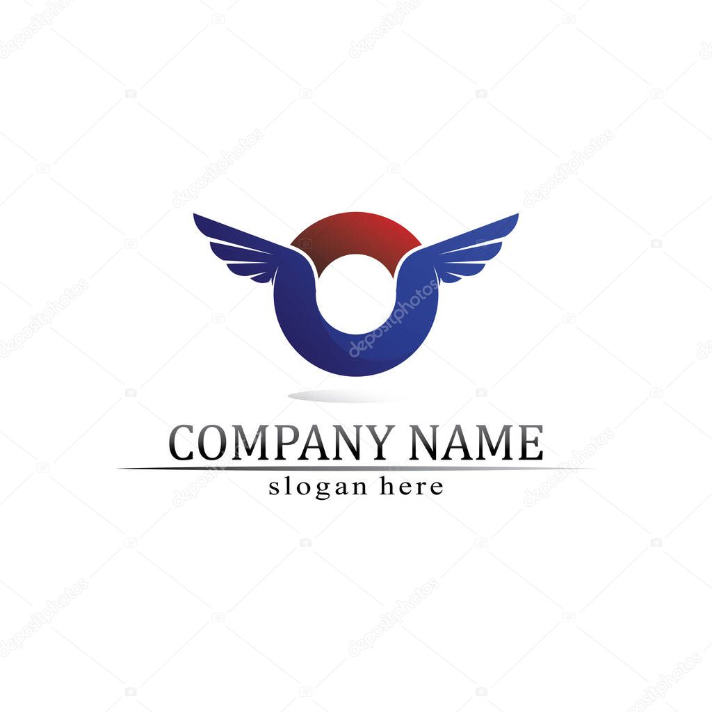 O logo Business Technology circle logo and symbols Vector Design Graphic