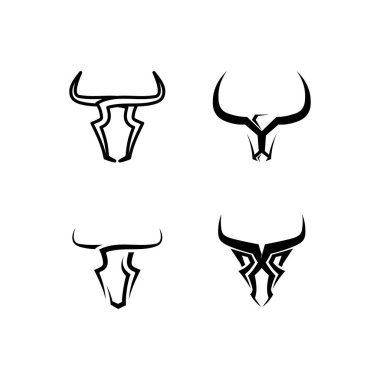 Boğa boynuzu ve bufalo logosu ve semboller simge uygulaması