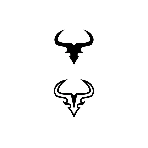 牛の角と水牛のロゴやシンボルテンプレートアイコンアプリ — ストックベクタ