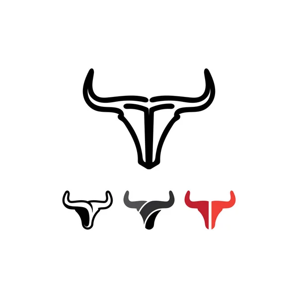 Bull Chifre Búfalo Logotipo Símbolos Modelo Ícones App — Vetor de Stock