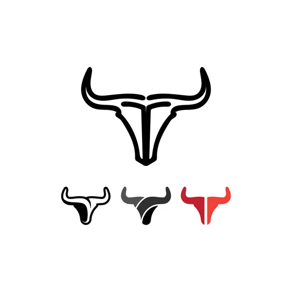 Bull Horn Och Buffel Logotyp Och Symboler Mall Ikoner App — Stock vektor