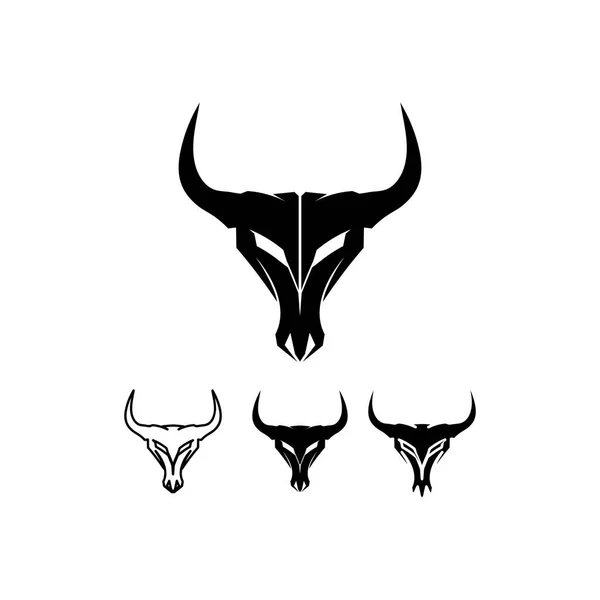 Stier Logo Und Kuh Tier Logo Und Vektorhorn Und Büffel — Stockvektor