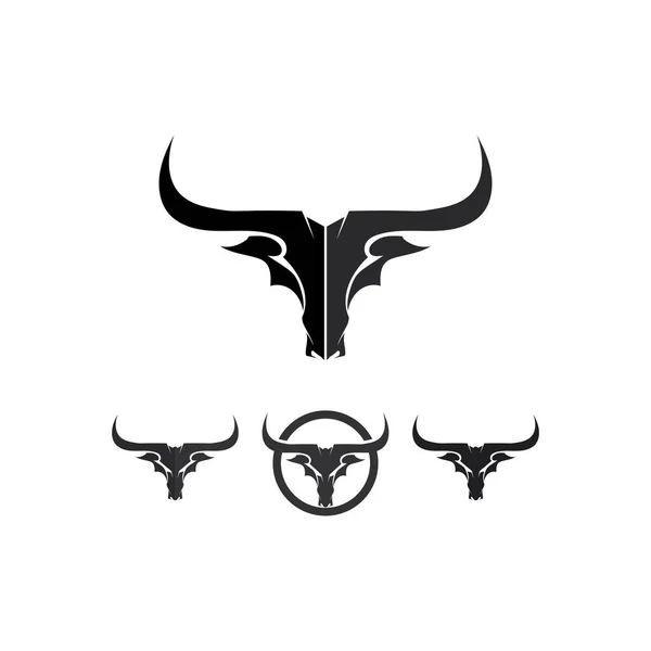 Bull Logo Mucca Animale Logo Vettoriale Corno Bufalo Logo Simboli — Vettoriale Stock