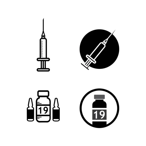 Aşı Logosu Tıbbi Vektör Antibiyotik Aşılama Virüs Aşısı Tasarım Sağlık — Stok Vektör